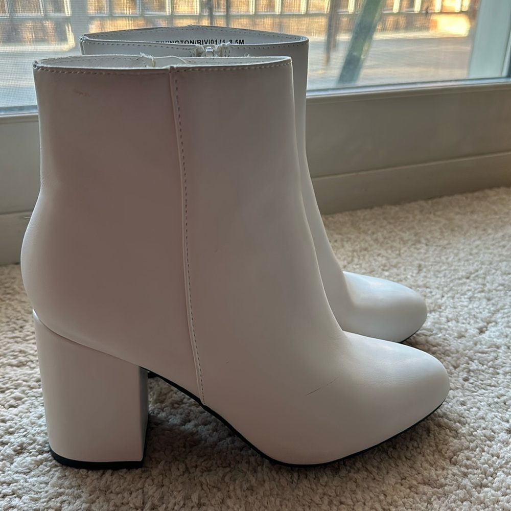 Madden Girl White Heel Boots